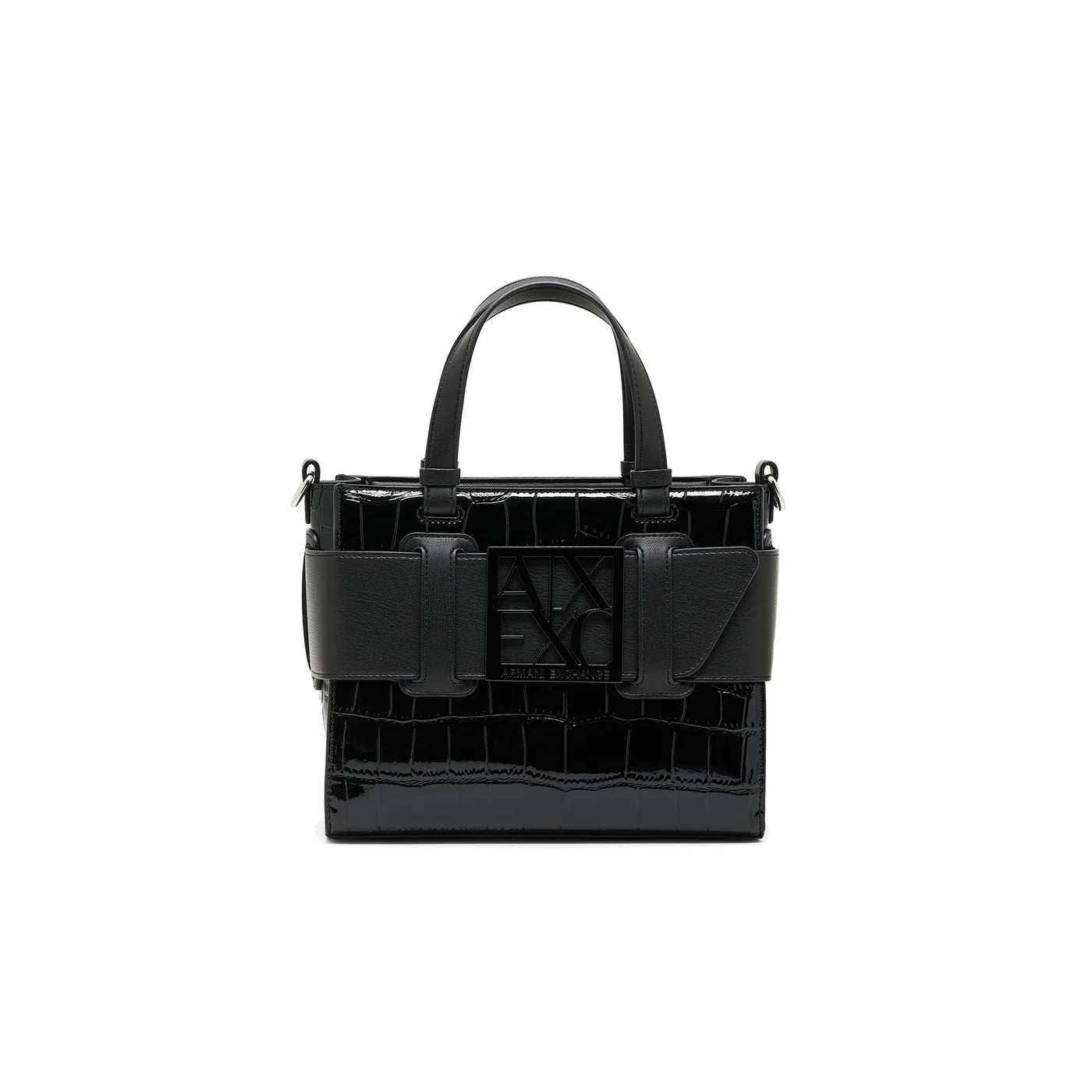 Armani Exchange Susie Croco Tote M - Black